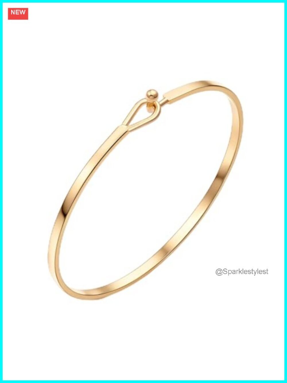 18K Gold Plated Thin Cuff Bangle Bracelet Minimalist Handmade Jewelry